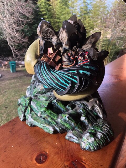 Mark Jeffries, "Nature’s Medley" Cast urethane with LED lights, 12x12x12, $2000