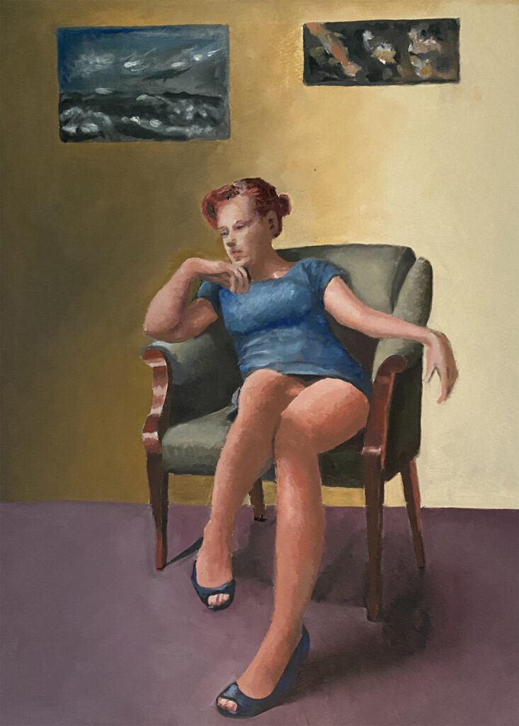 Laura Grover "Thoughts" Oil on paper 19X11 $200