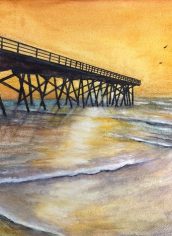 Dolores Marquez, "Sunset on the Pier" Dolores Marquez, "Sunset on the Pier" Watercolor, 11X15, $300