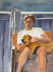 Gill McKinstry, "The Lap Dog" Gill McKinstry, "The Lap Dog" Watercolor, 14X11, $200