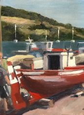 Charles Fawcett, "On the Hard at Meganisi, Greece" Charles Fawcett, "On the Hard at Meganisi, Greece" Oil on canvas board, 14x18, $700