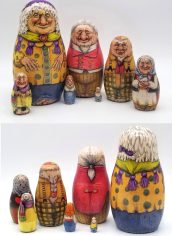 Jan Fagan, "Toes Nesting Dolls" Jan Fagan, "Toes Nesting Dolls" Colored pencil & ink on wood, 5.5x3 (largest of 7 dolls), $475
