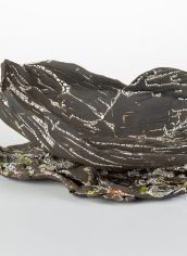 Joann Wadge, "Split Pod" Joann Wadge, "Split Pod" Clay, glaze, encaustic, 12x9, $200