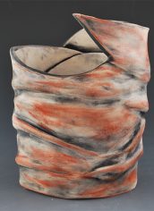 Joann Wadge, "Fire Devil" Joann Wadge, "Fire Devil" Clay with cold finish, 9x6, $100