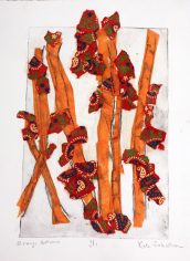 Kate Johnston, "Orange Autumn" Kate Johnston, "Orange Autumn" Chine-colle print, 18x22, $275