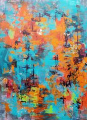 Lisa DeBaets, "Reflections" Lisa DeBaets, "Reflections" Canvas, acrylic, gold leaf, 20x16 x1.5, $550