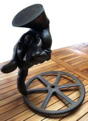 Mark Jeffries, "Retrogression" Mark Jeffries, "Retrogression" Cast urethane, paint, steel, 18x18x24, $3000