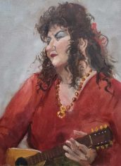 Dan Riley, "The Guitar Player" Dan Riley, "The Guitar Player" Oil, 14X18, NFS