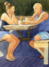 Roger Baker, "The Conversaton" Roger Baker, "The Conversaton" Watercolor, 11 x14, $235