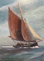 Charles Fawcett, "Off to the Regatta Races, 1898" Charles Fawcett, "Off to the Regatta Races, 1898" Oil, 12x9, NFS