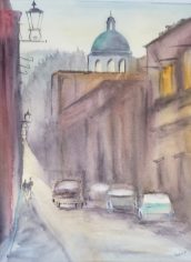 Farida Hakim, "Around the Corner" Farida Hakim, "Around the Corner" Watercolor, 14x11, $225