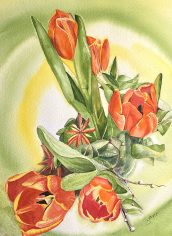Jane Scott
"Tulips" Jane Scott Tulips Watercolor 12X10 $250