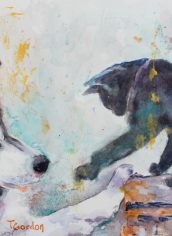 Terri Gordon
" Gentle Companions" Terri Gordon Gentle Companions watercolor mixed media 18X22 $685