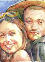 Ellen Grove
"Sunlit Smiles and Brimmed Shadows" Ellen Grove Sunlit Smiles and Brimmed Shadows 12X16 Watercolor NFS