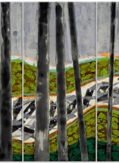 Joy Hagen
"Slash and Burn: Flow" Joy Hagen Slash and Burn;Flow Encaustic and Detritus 28X176 $15000