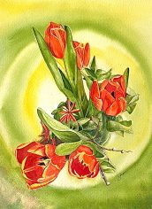 Jane Scott
"Tulips in Vase, Top View" Jane Scott Tulips in Vase , Top View Watercolor 11X14 $150