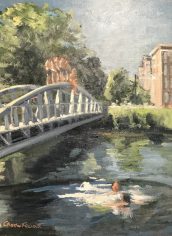 Charles Fawcett
"The Bridge Jumpers of Lake Union" Charles Fawcett The Bridge Jumpers of Lake Union. Oil. 14X11 $400